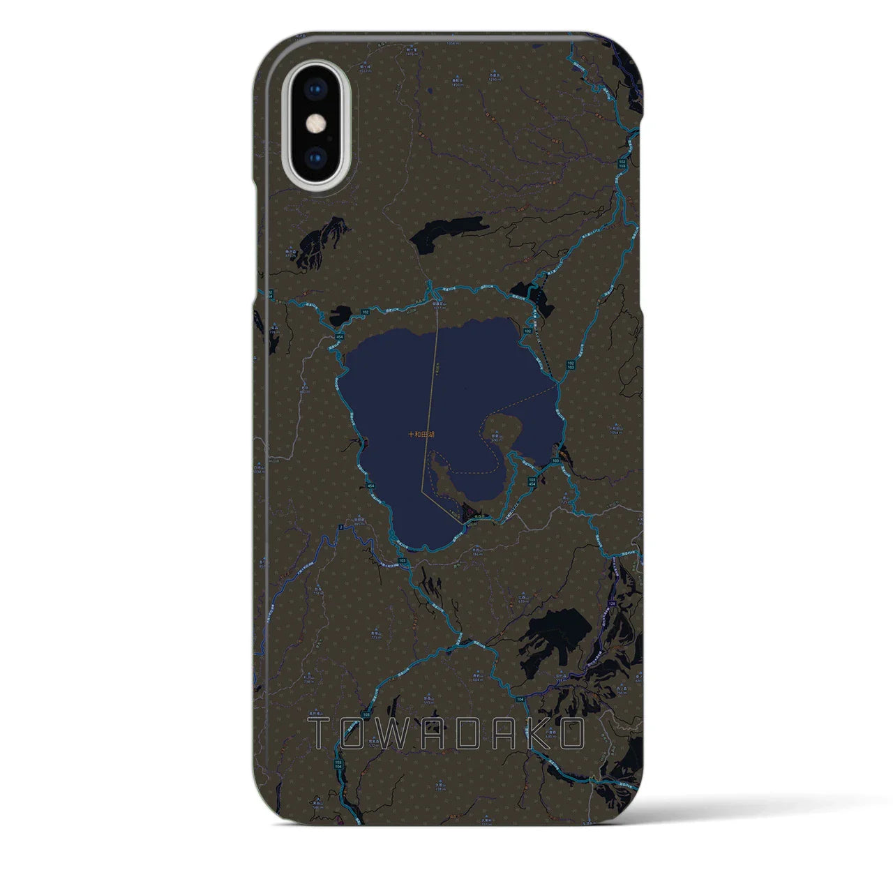 【十和田湖(青森県)】地図柄iPhoneケース(バックカバータイプ)