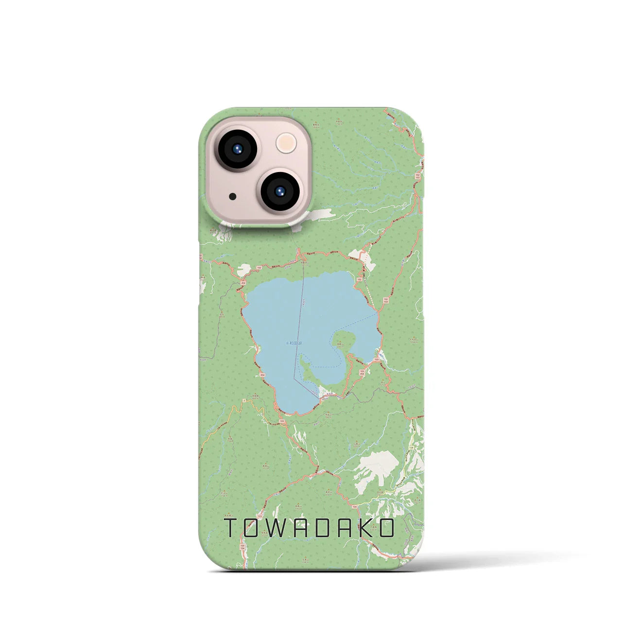 【十和田湖(青森県)】地図柄iPhoneケース(バックカバータイプ)