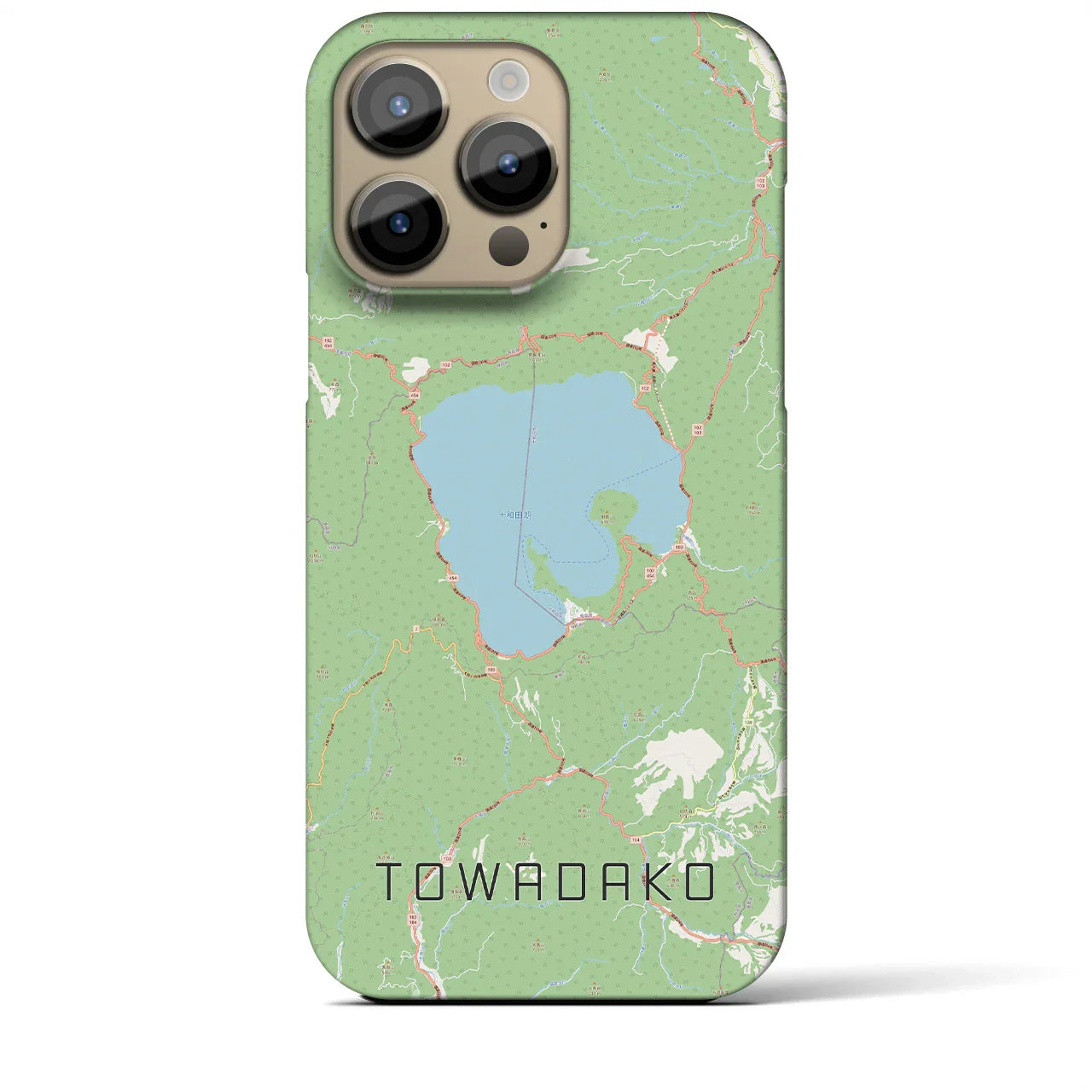 【十和田湖(青森県)】地図柄iPhoneケース(バックカバータイプ)