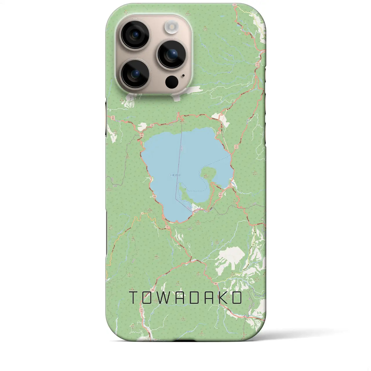 【十和田湖(青森県)】地図柄iPhoneケース(バックカバータイプ)