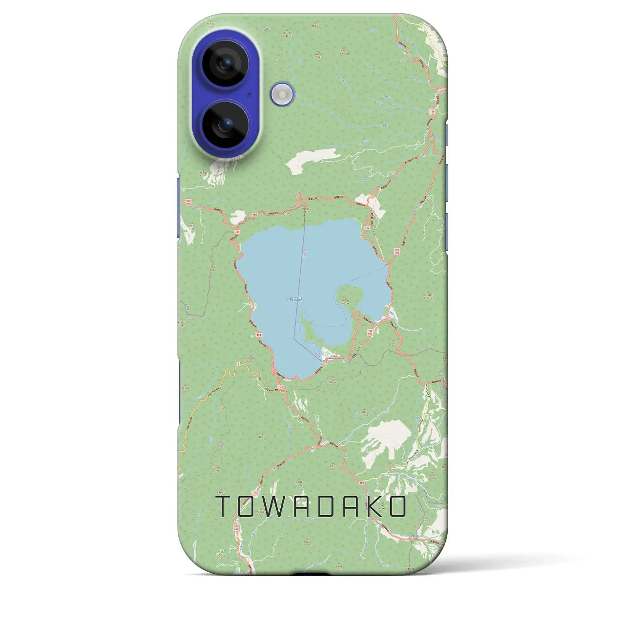 【十和田湖(青森県)】地図柄iPhoneケース(バックカバータイプ)