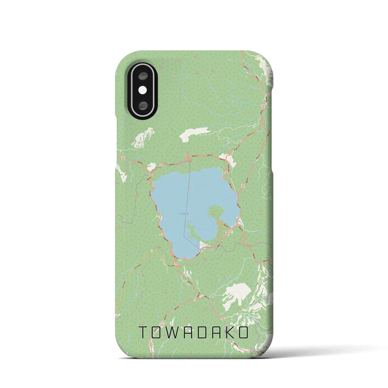 【十和田湖(青森県)】地図柄iPhoneケース(バックカバータイプ)