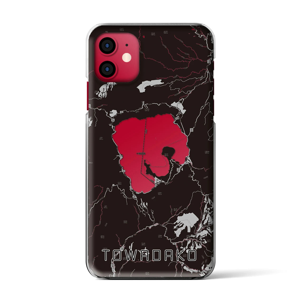 【十和田湖(青森県)】地図柄iPhoneケース(クリアタイプ)