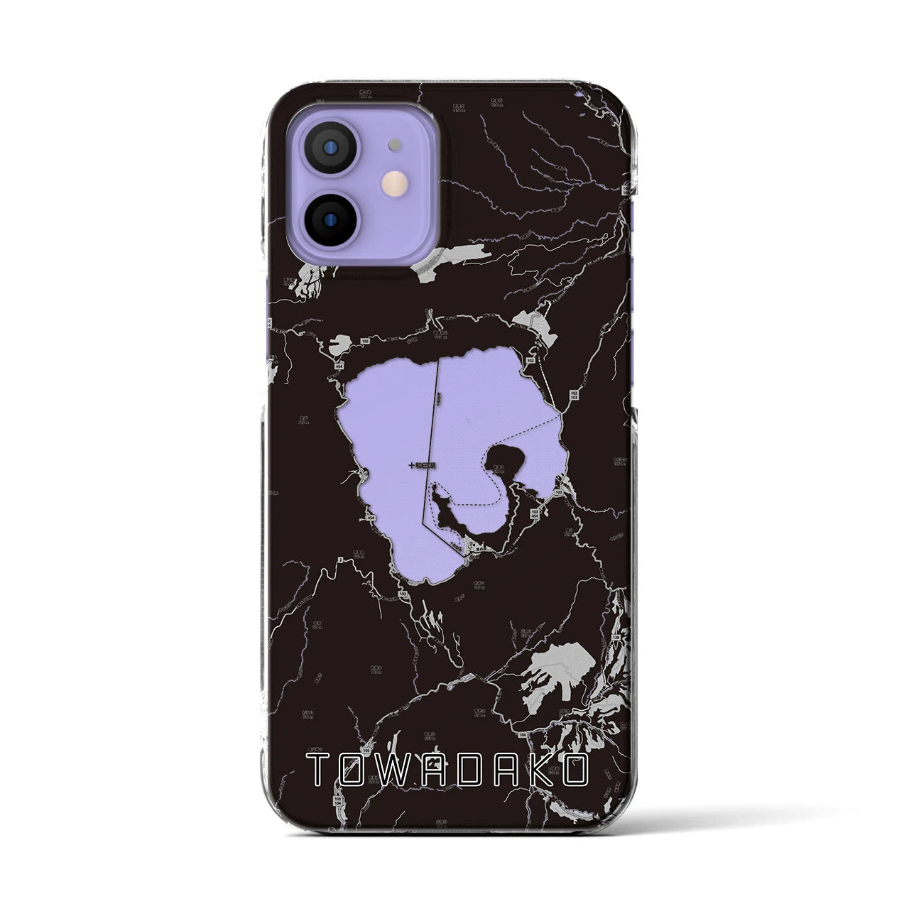 【十和田湖(青森県)】地図柄iPhoneケース(クリアタイプ)