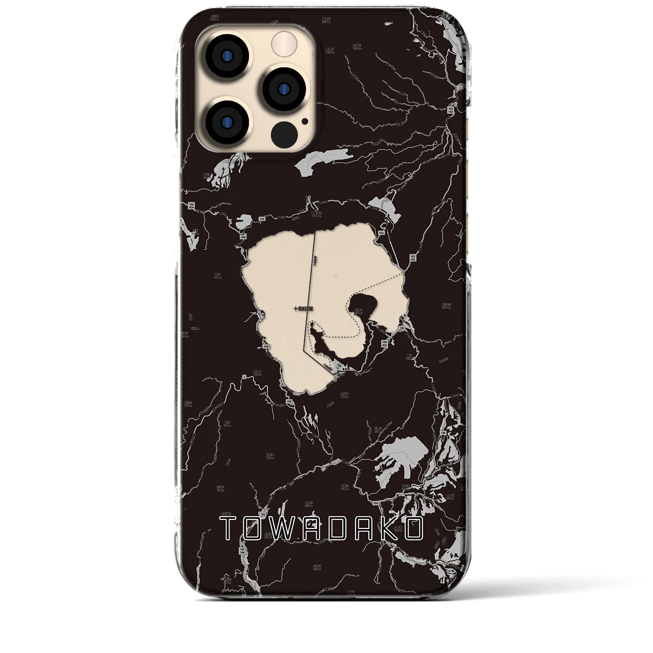 【十和田湖(青森県)】地図柄iPhoneケース(クリアタイプ)