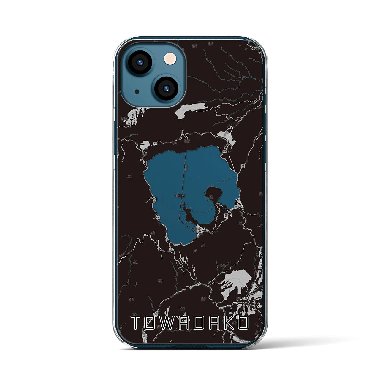 【十和田湖(青森県)】地図柄iPhoneケース(クリアタイプ)