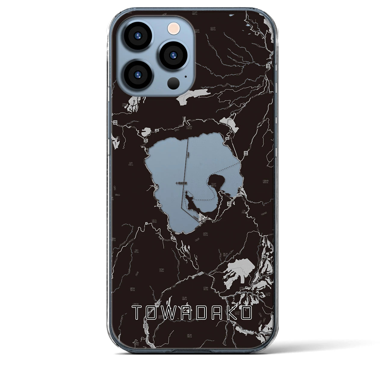 【十和田湖(青森県)】地図柄iPhoneケース(クリアタイプ)