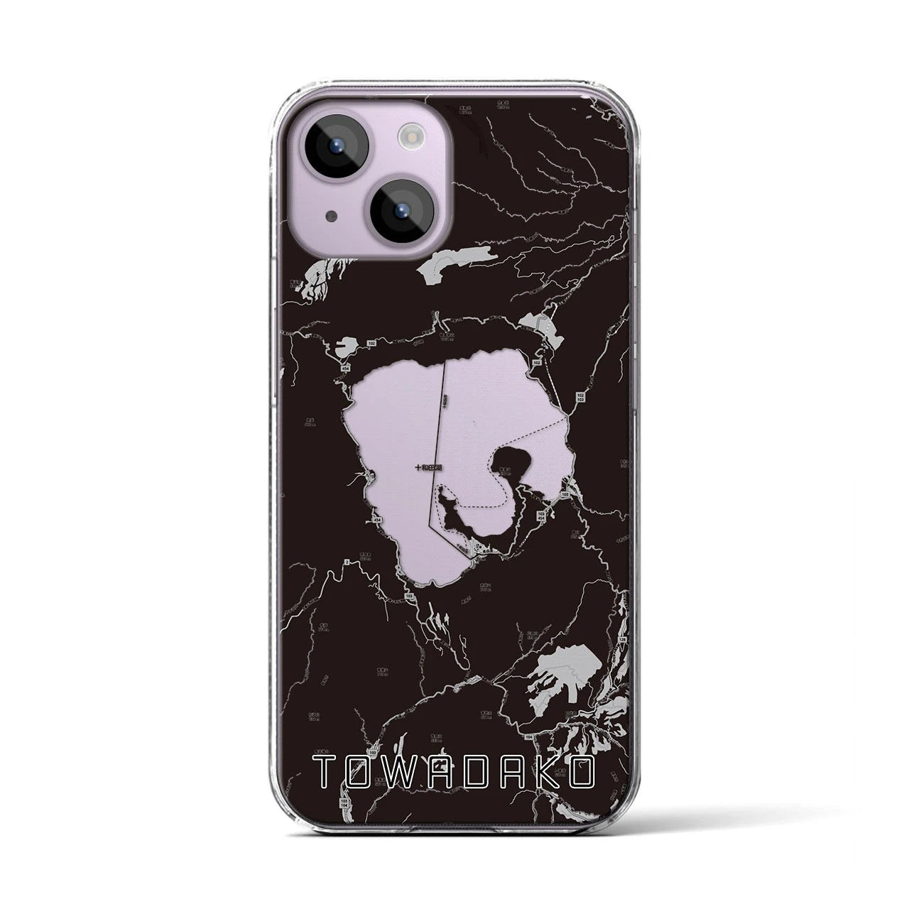 【十和田湖(青森県)】地図柄iPhoneケース(クリアタイプ)