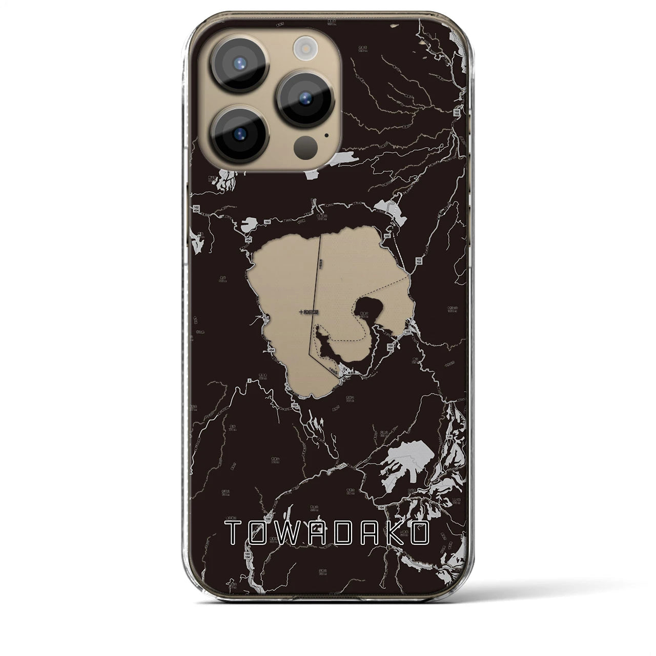 【十和田湖(青森県)】地図柄iPhoneケース(クリアタイプ)