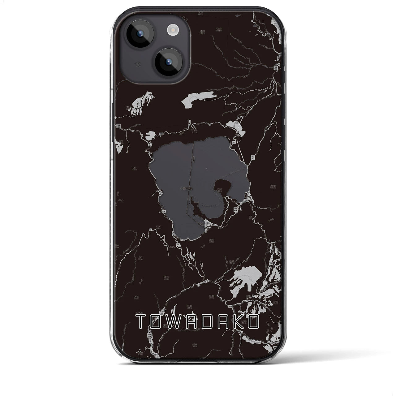 【十和田湖(青森県)】地図柄iPhoneケース(クリアタイプ)