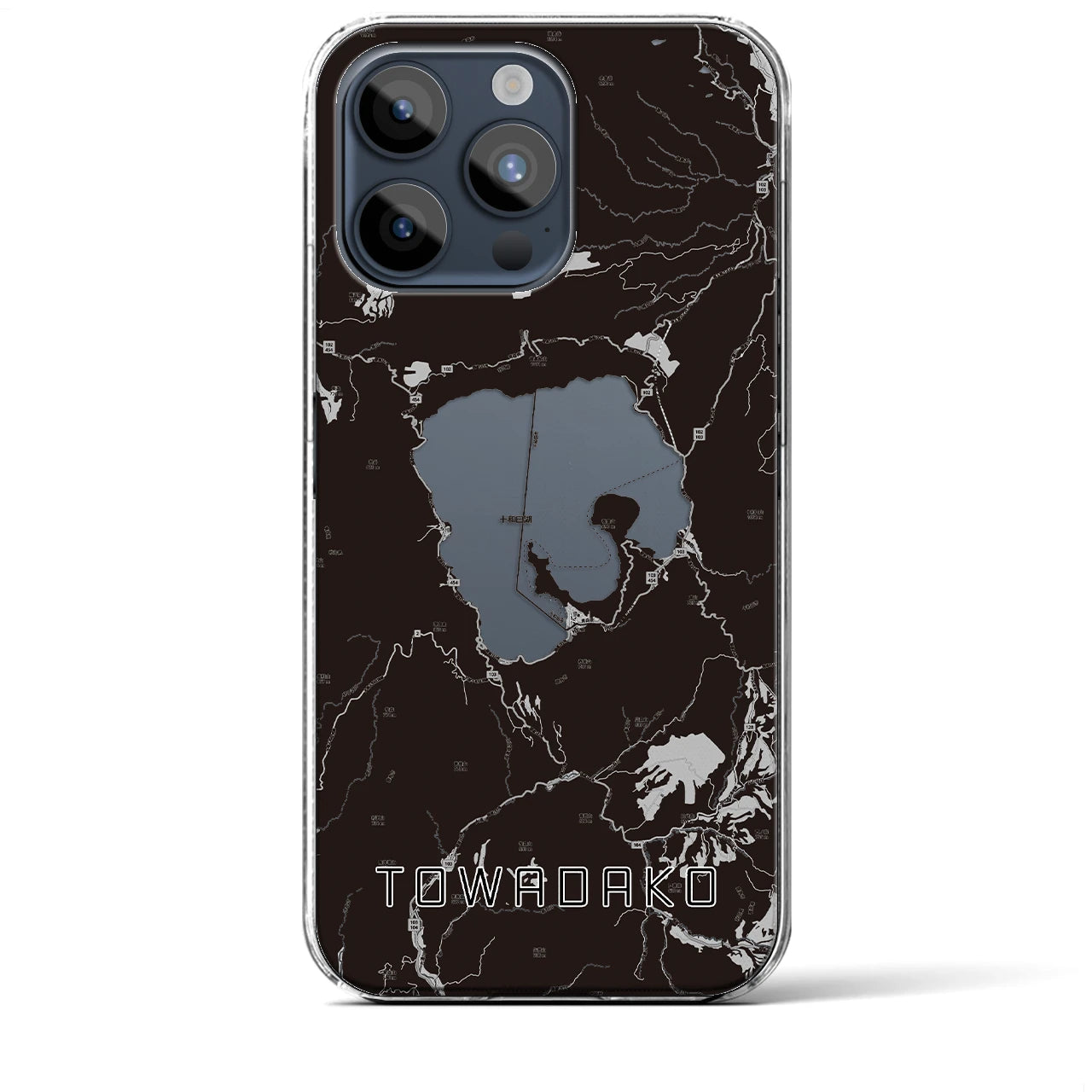 【十和田湖(青森県)】地図柄iPhoneケース(クリアタイプ)