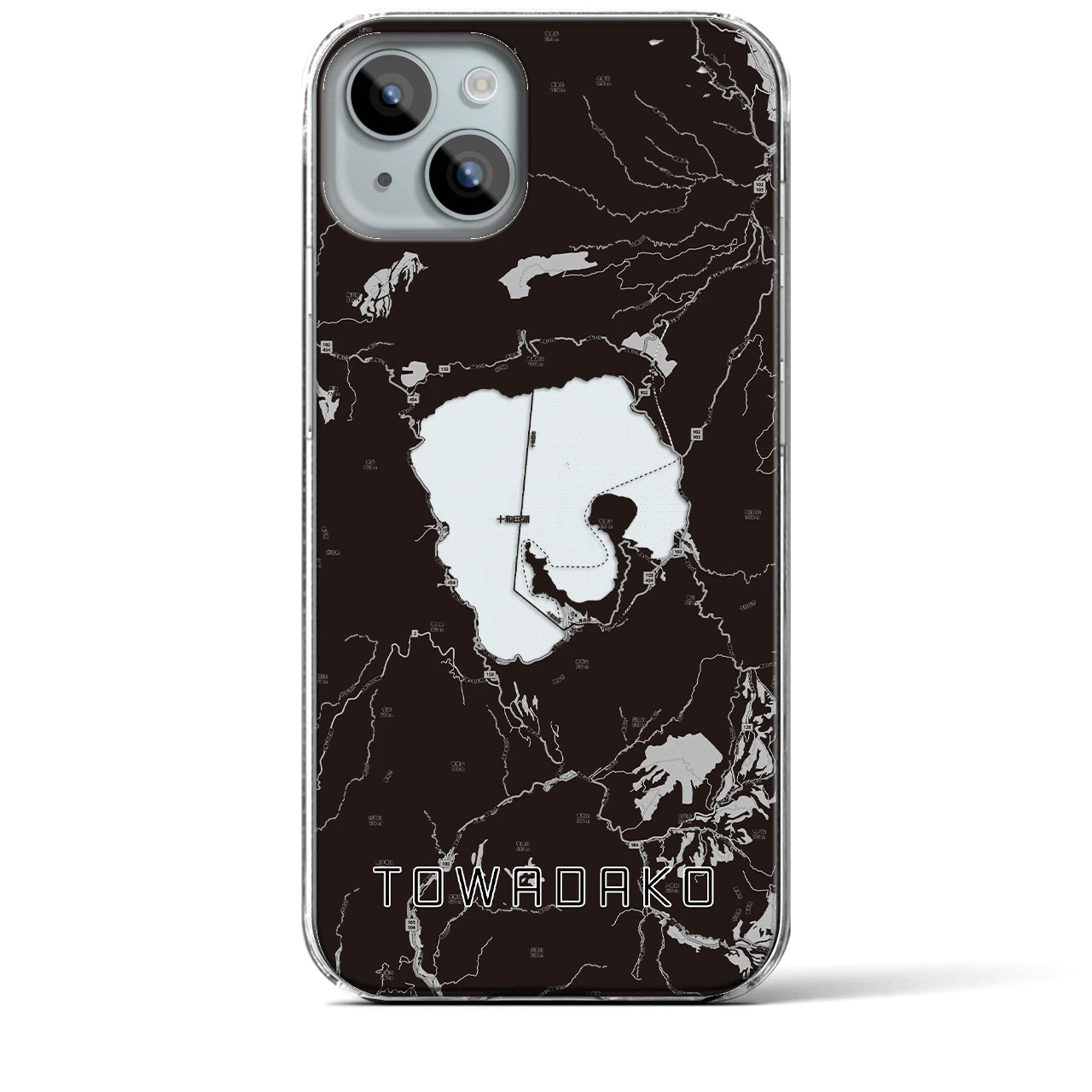 【十和田湖(青森県)】地図柄iPhoneケース(クリアタイプ)