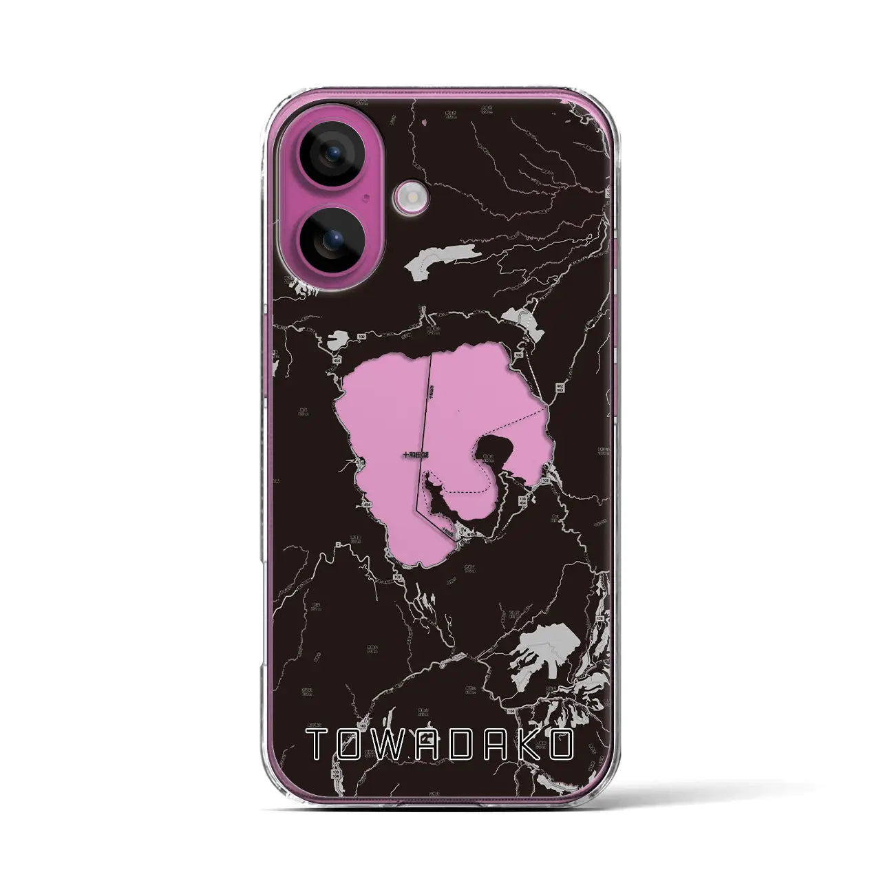 【十和田湖(青森県)】地図柄iPhoneケース(クリアタイプ)