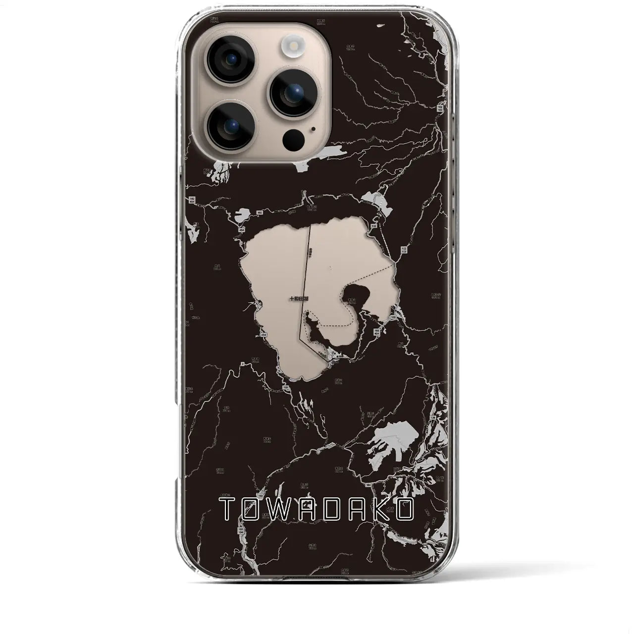 【十和田湖(青森県)】地図柄iPhoneケース(クリアタイプ)