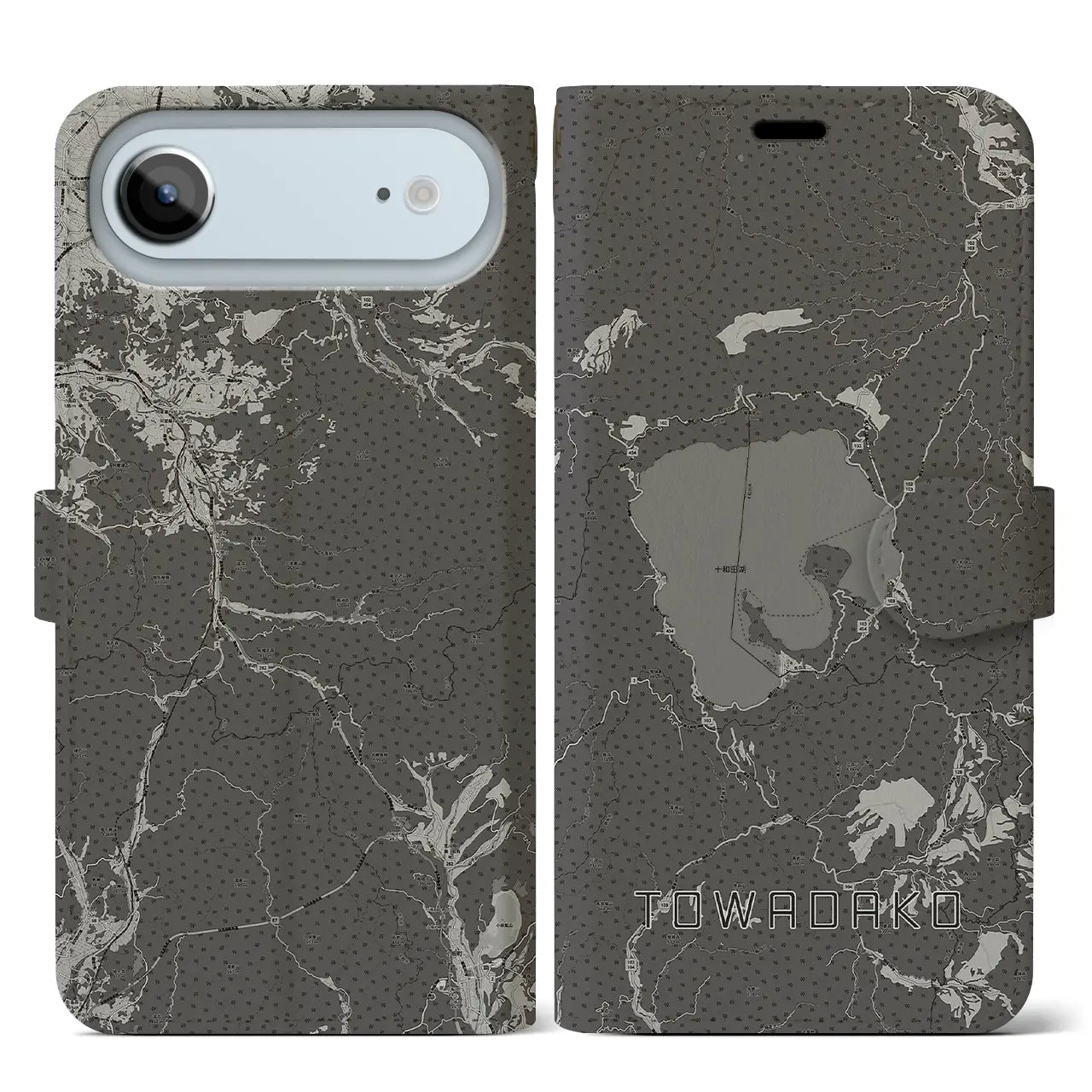 【十和田湖(青森県)】地図柄iPhoneケース(手帳タイプ)