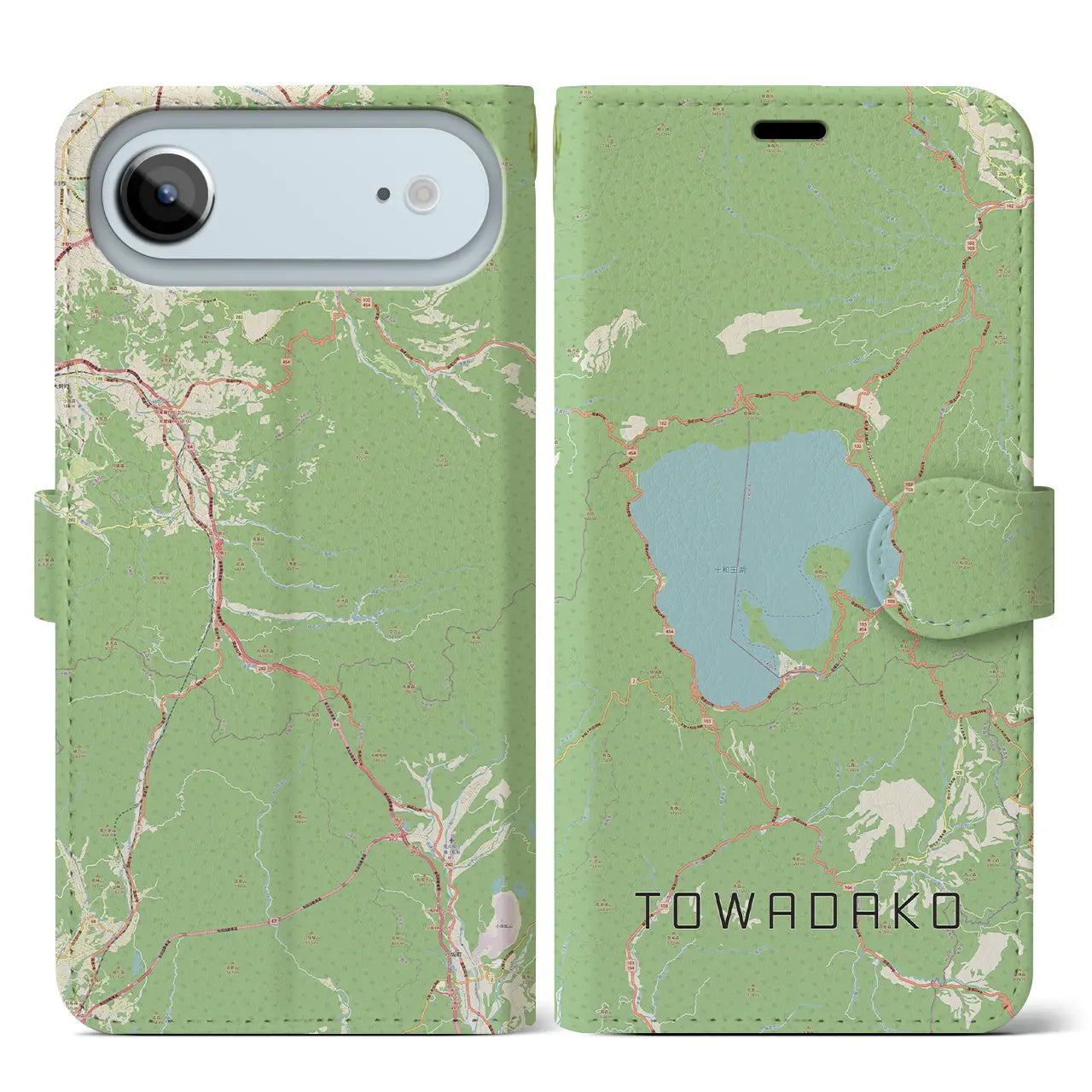 【十和田湖(青森県)】地図柄iPhoneケース(手帳タイプ)