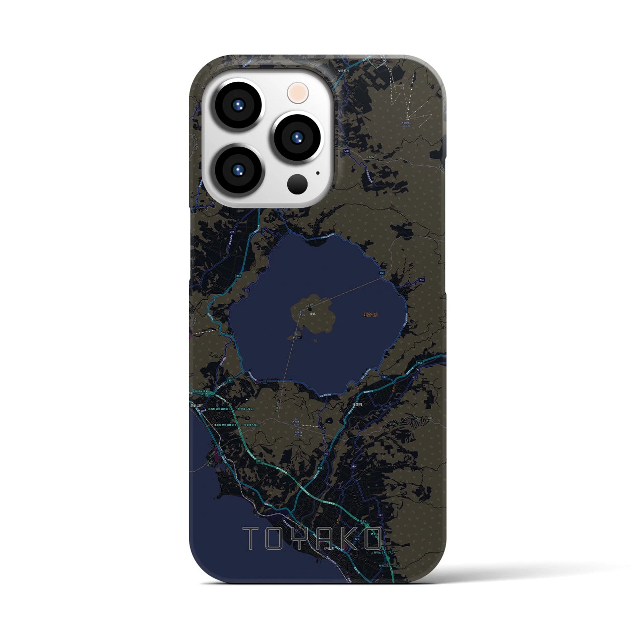 【洞爺湖(北海道)】地図柄iPhoneケース(バックカバータイプ)