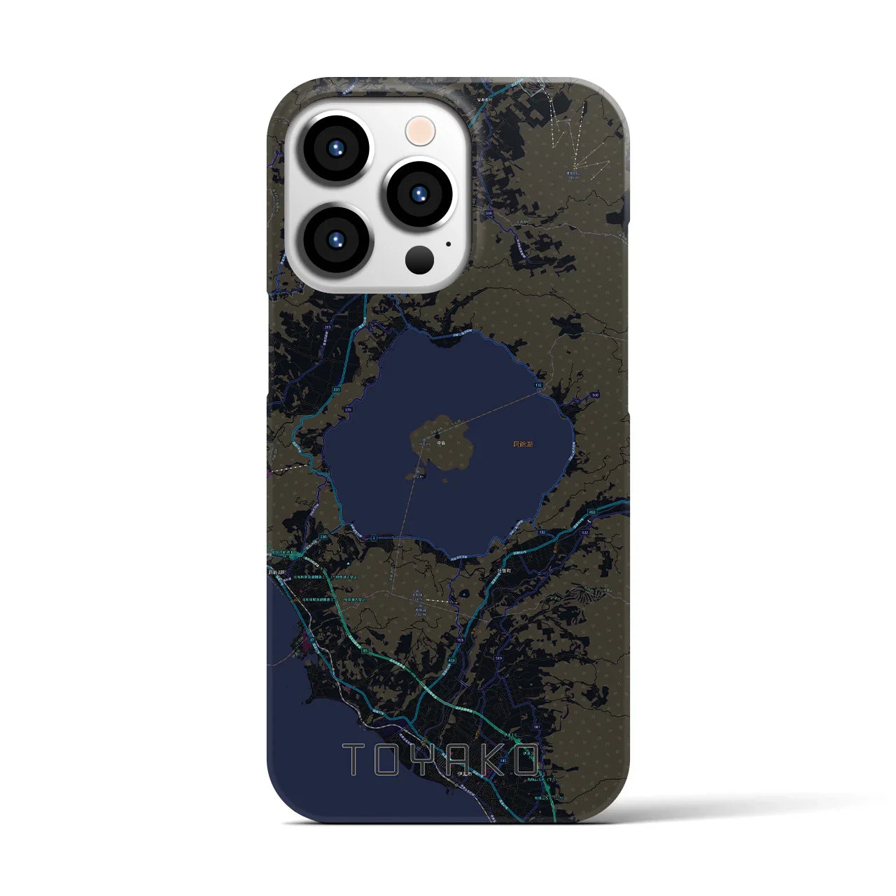 【洞爺湖(北海道)】地図柄iPhoneケース(バックカバータイプ)