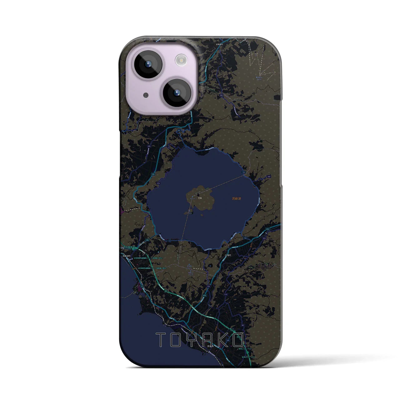 【洞爺湖(北海道)】地図柄iPhoneケース(バックカバータイプ)