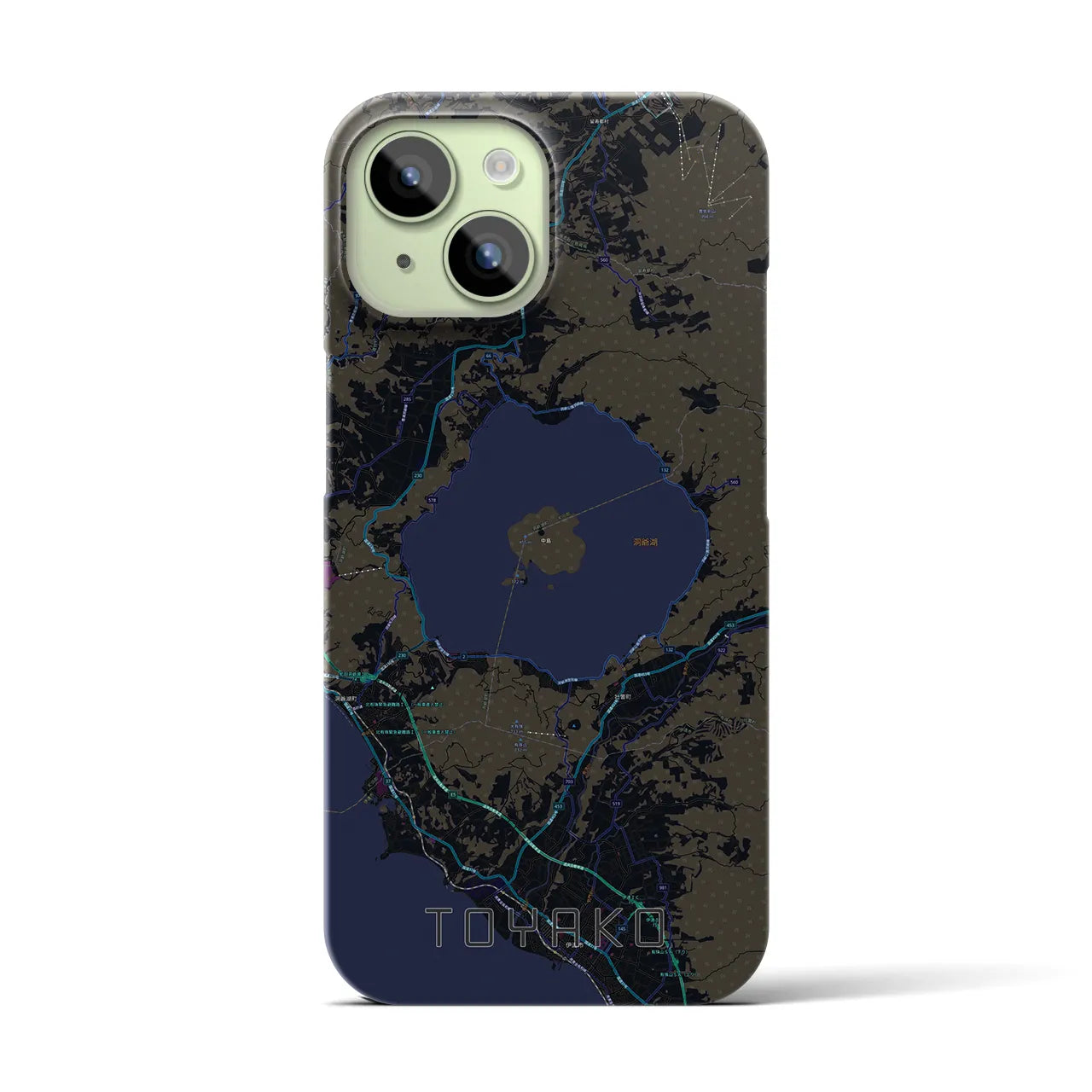 【洞爺湖(北海道)】地図柄iPhoneケース(バックカバータイプ)