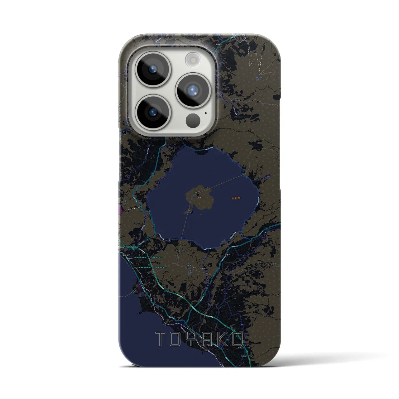【洞爺湖(北海道)】地図柄iPhoneケース(バックカバータイプ)