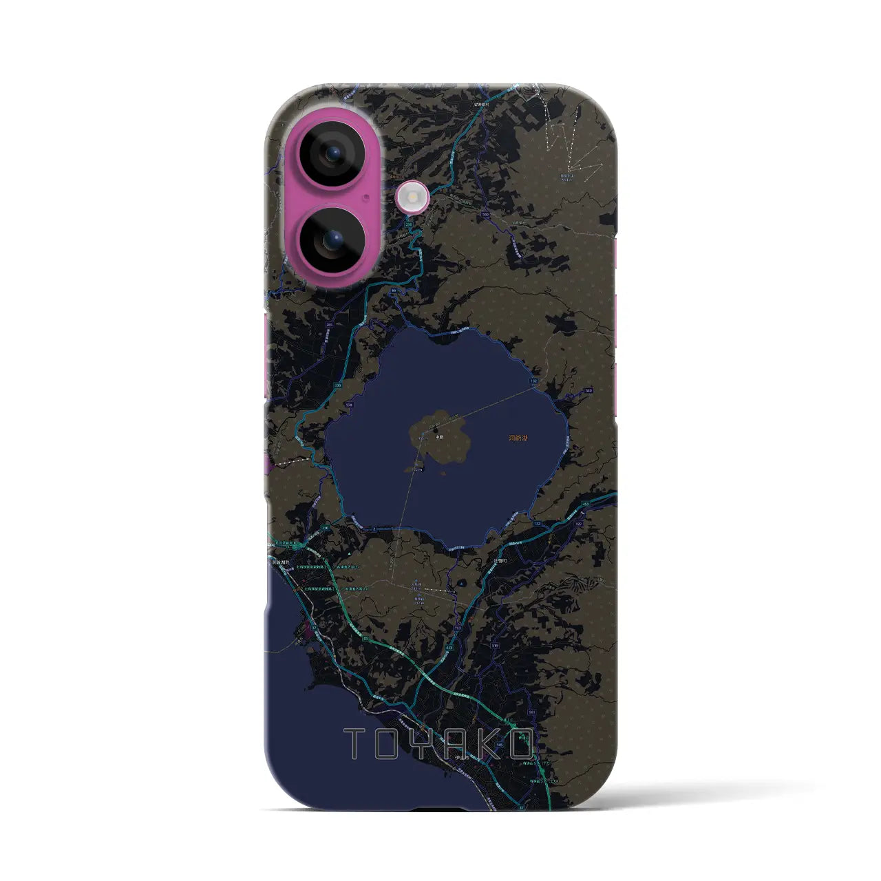 【洞爺湖(北海道)】地図柄iPhoneケース(バックカバータイプ)