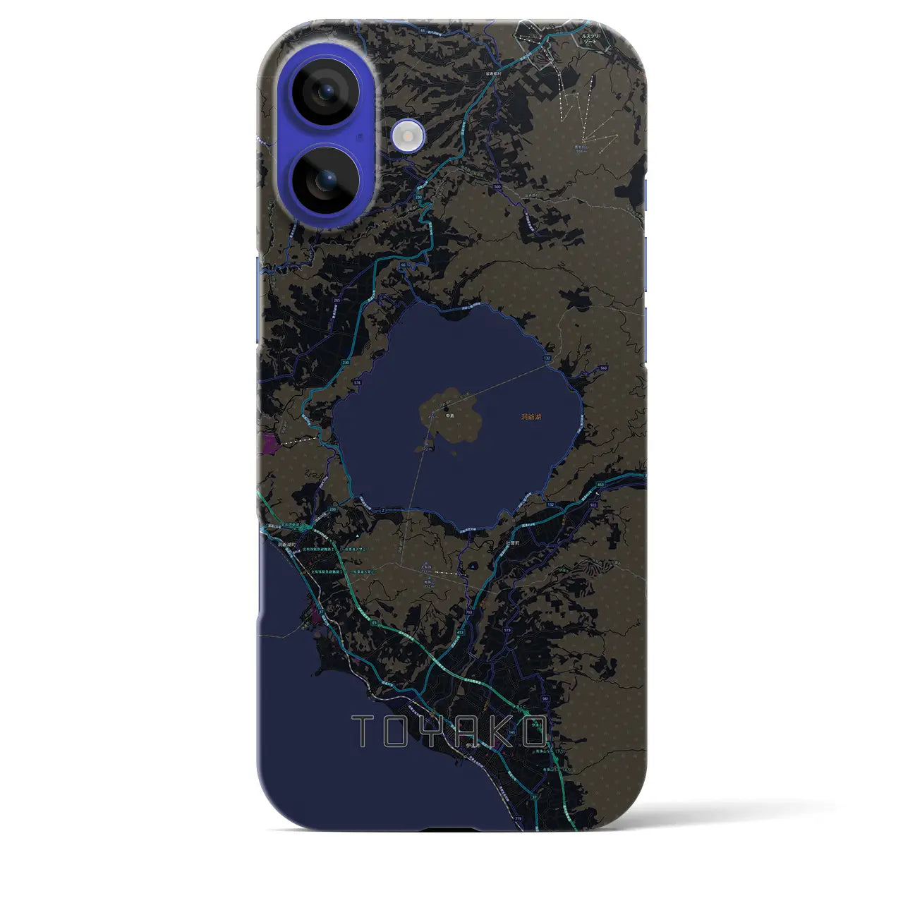 【洞爺湖(北海道)】地図柄iPhoneケース(バックカバータイプ)
