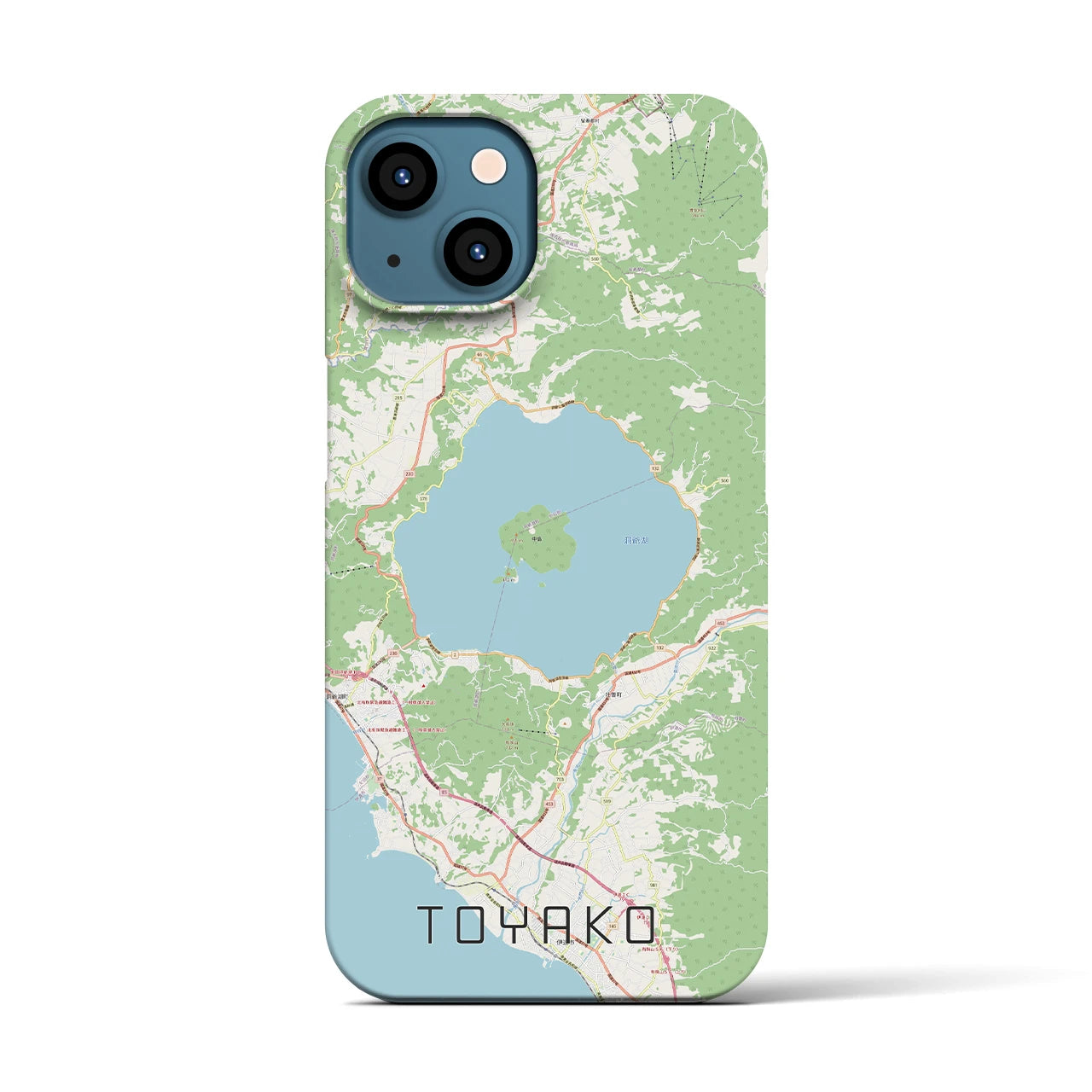 【洞爺湖(北海道)】地図柄iPhoneケース(バックカバータイプ)