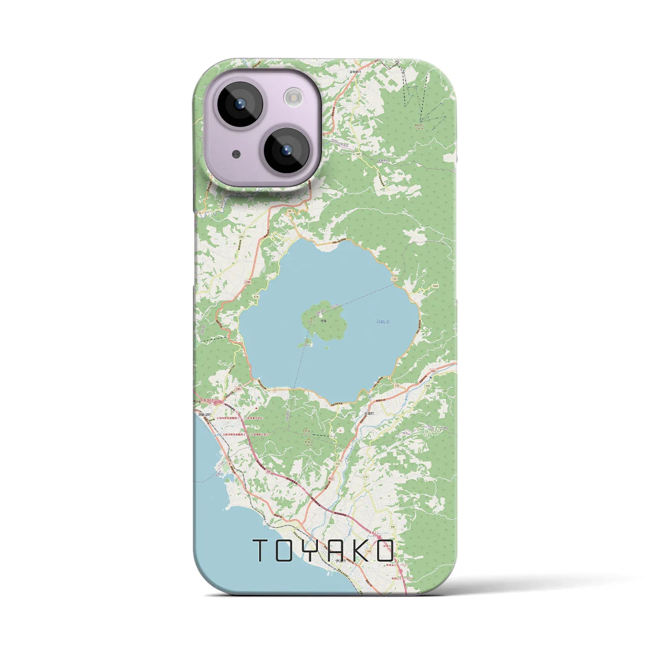 【洞爺湖(北海道)】地図柄iPhoneケース(バックカバータイプ)
