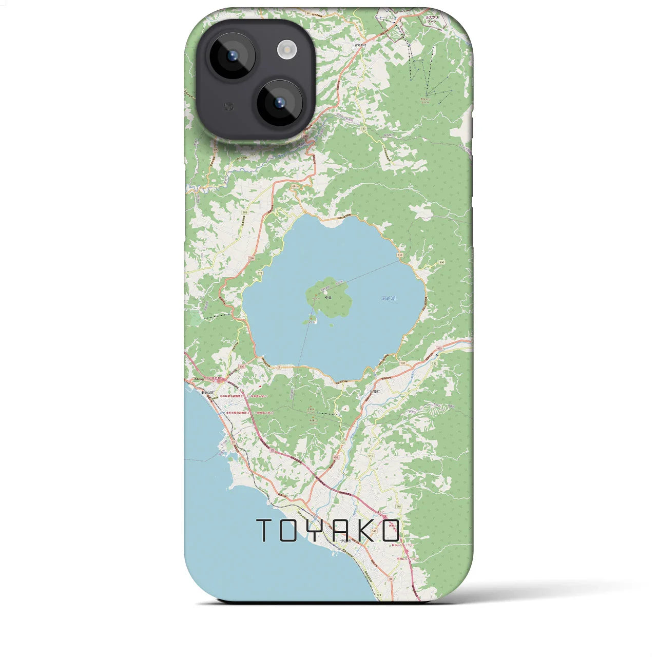 【洞爺湖(北海道)】地図柄iPhoneケース(バックカバータイプ)