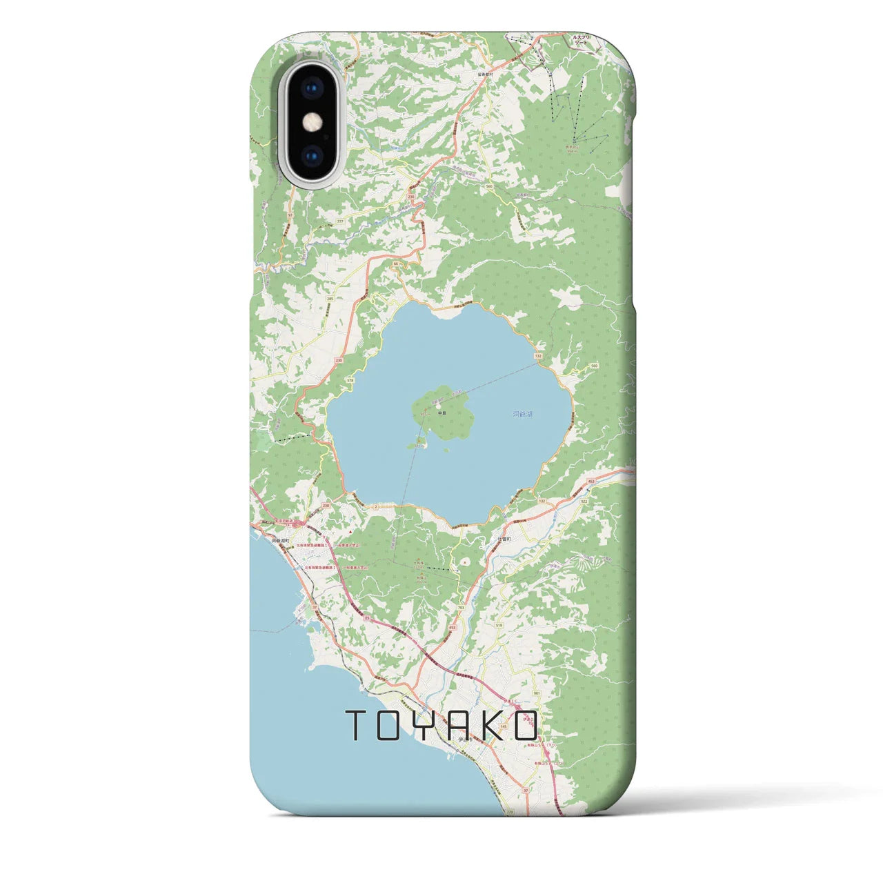 【洞爺湖(北海道)】地図柄iPhoneケース(バックカバータイプ)