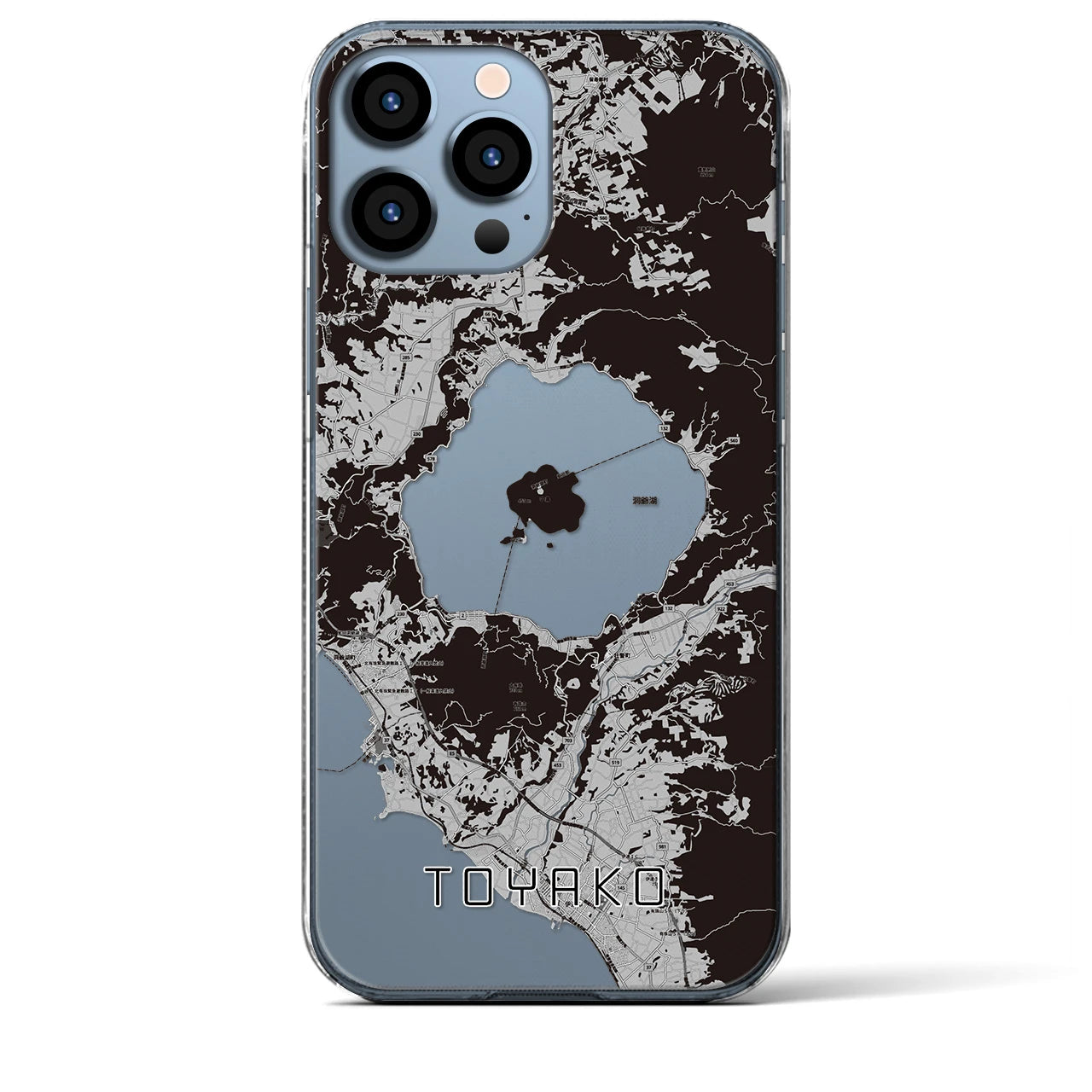 【洞爺湖(北海道)】地図柄iPhoneケース(クリアタイプ)