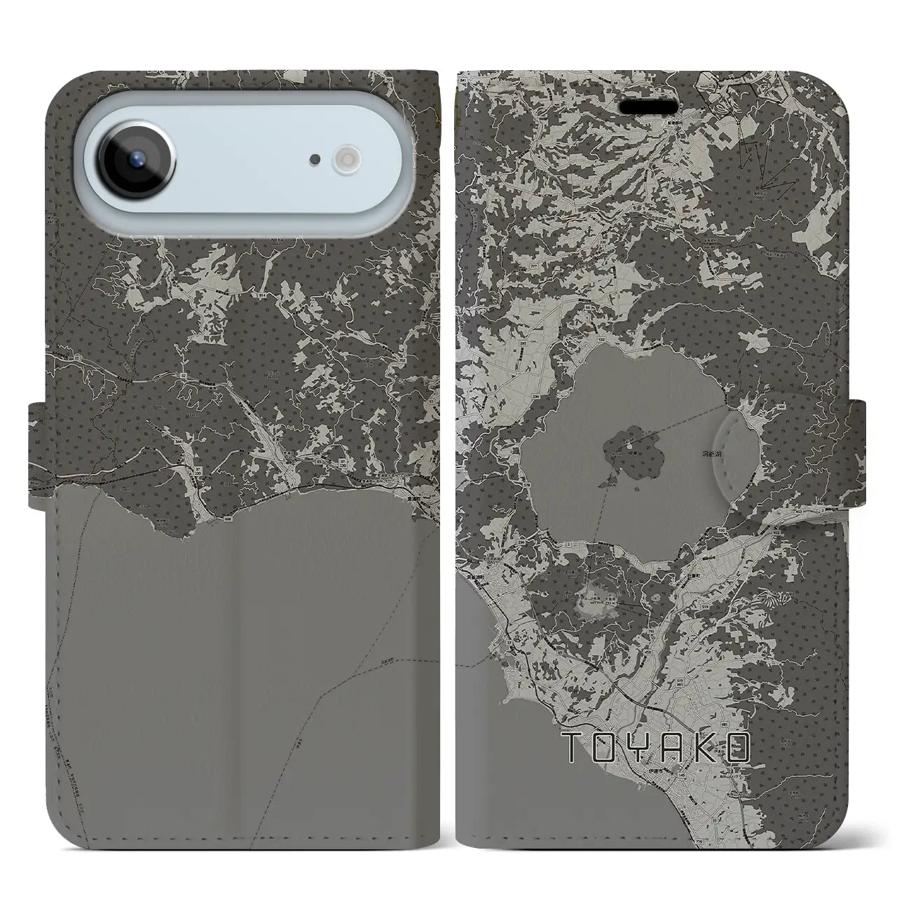 【洞爺湖(北海道)】地図柄iPhoneケース(手帳タイプ)