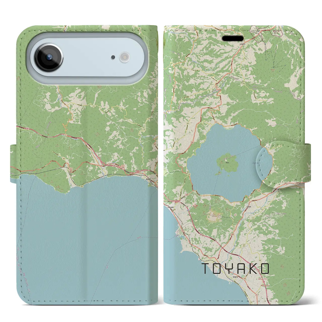 【洞爺湖(北海道)】地図柄iPhoneケース(手帳タイプ)