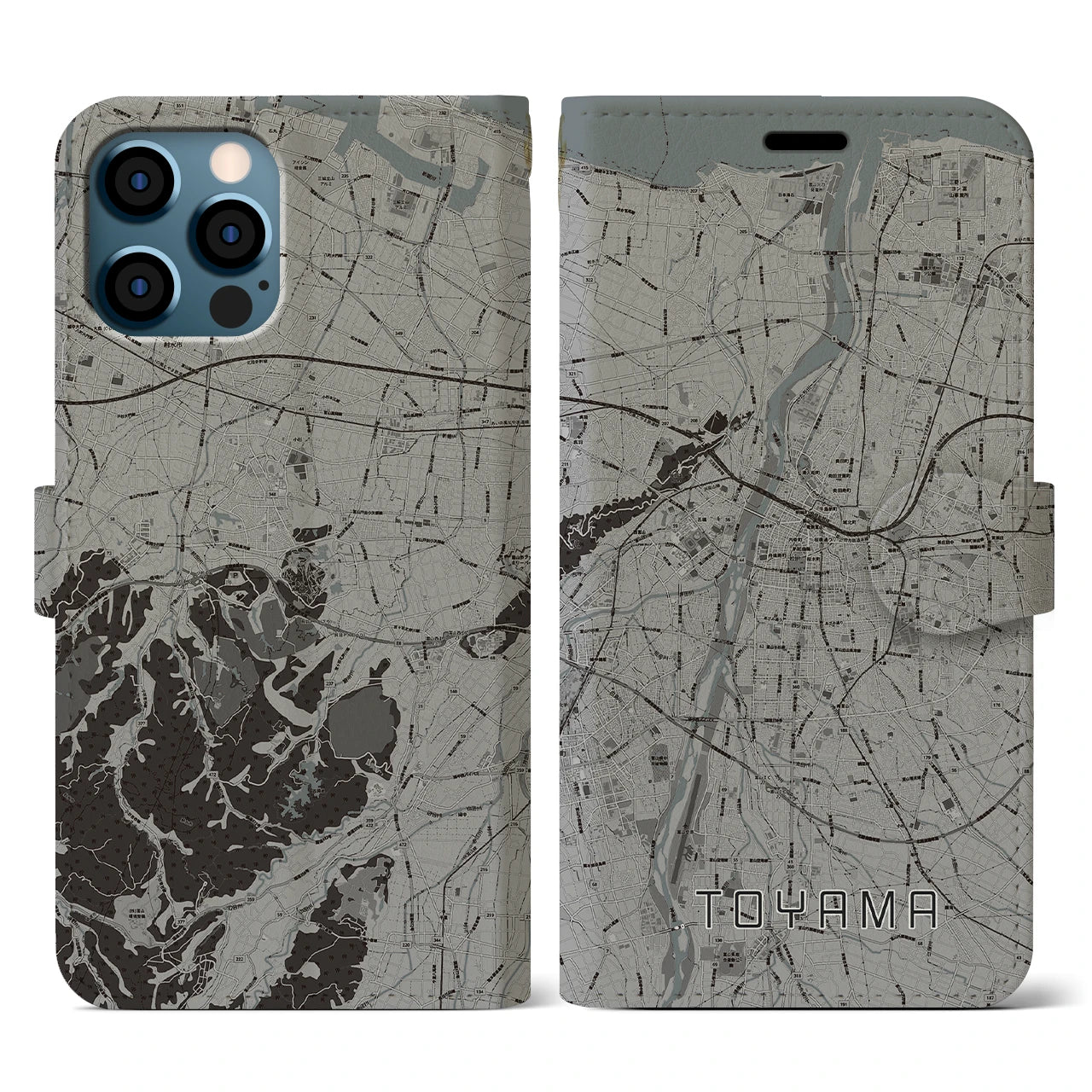 【富山(富山県)】地図柄iPhoneケース(手帳タイプ)