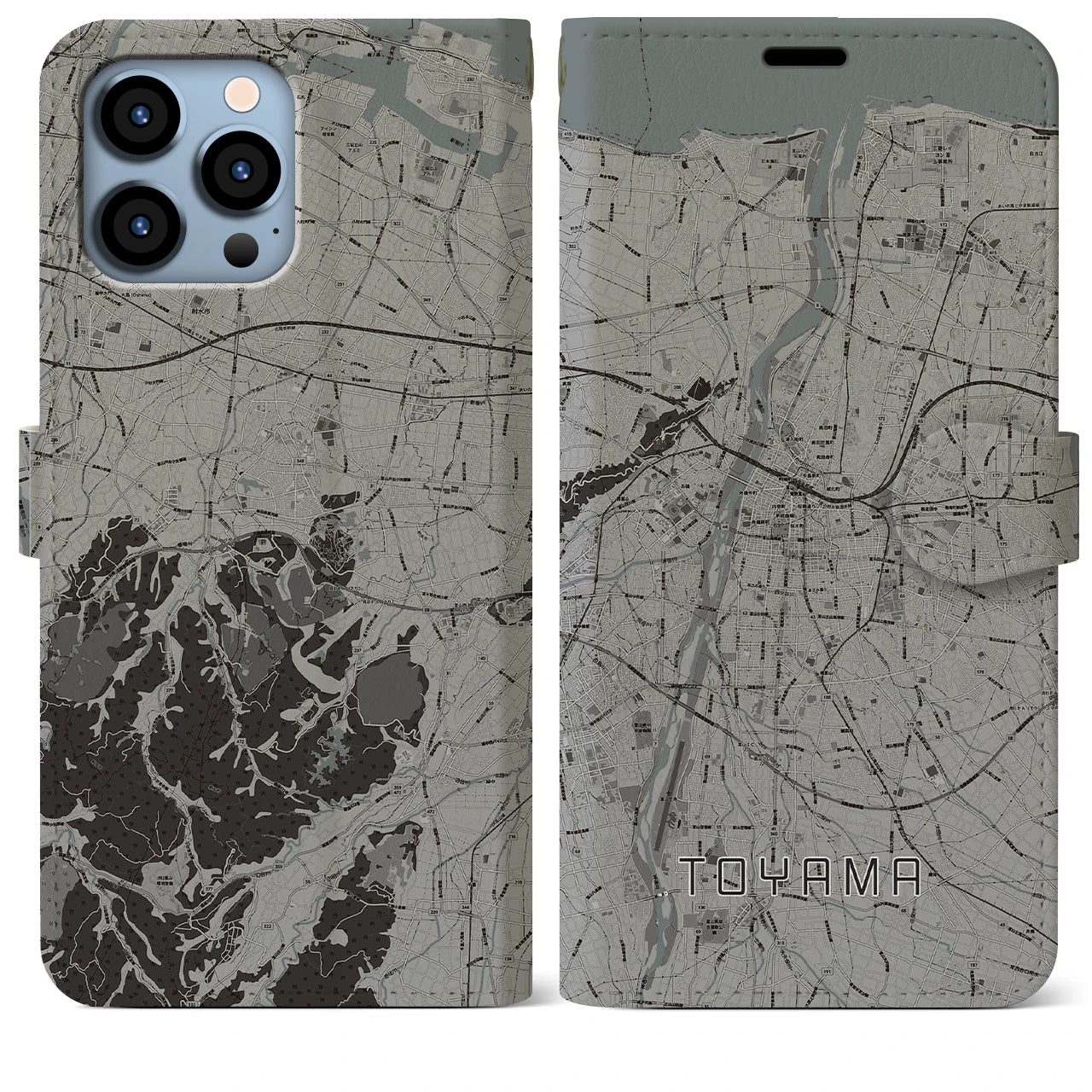 【富山(富山県)】地図柄iPhoneケース(手帳タイプ)