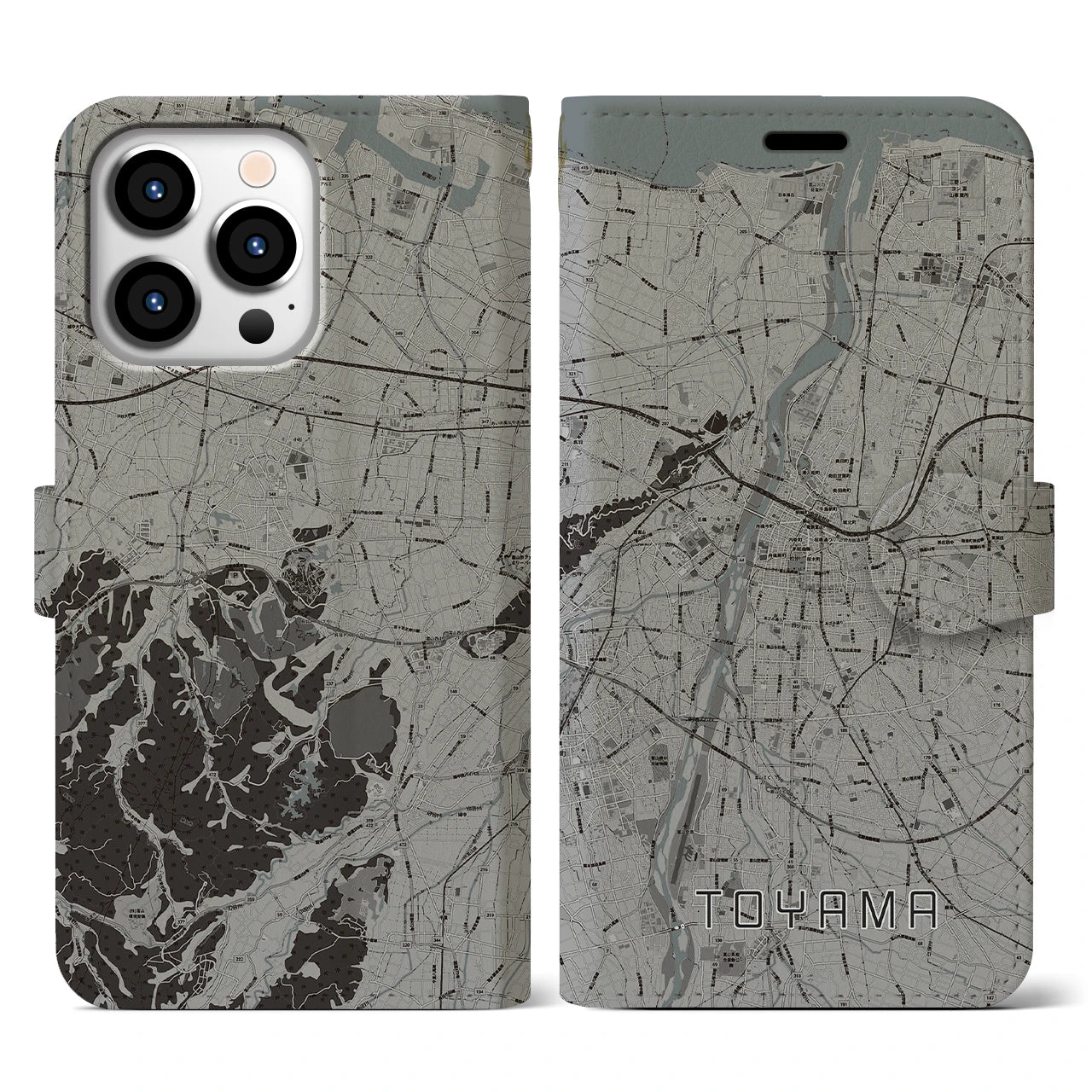 【富山(富山県)】地図柄iPhoneケース(手帳タイプ)