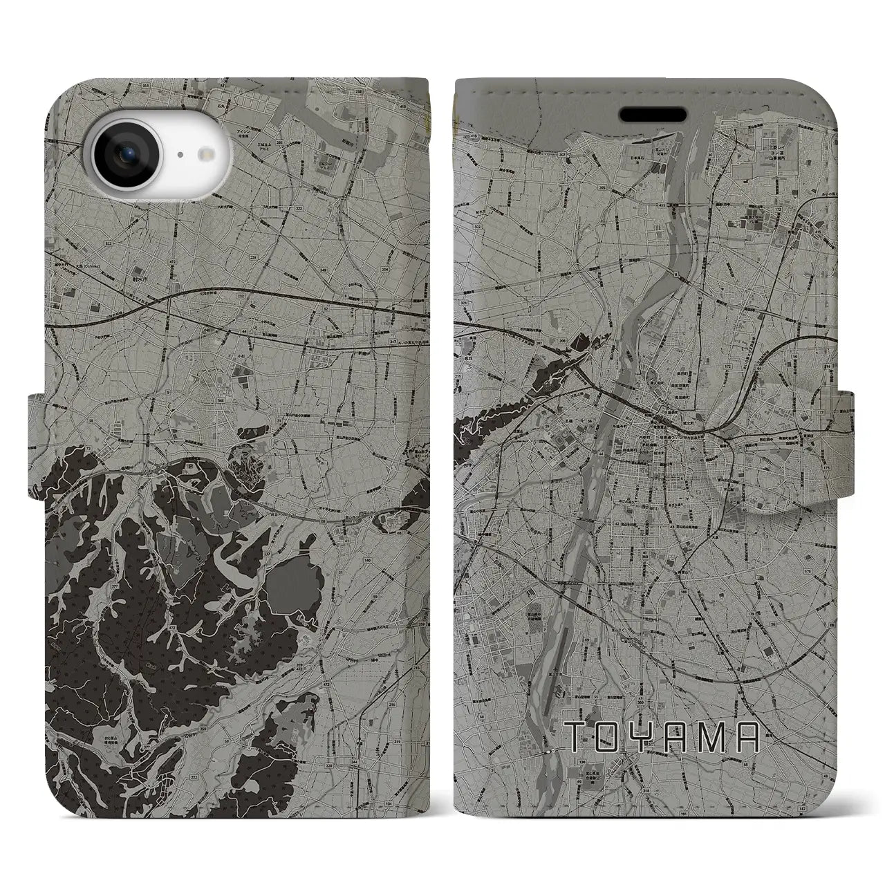 【富山(富山県)】地図柄iPhoneケース(手帳タイプ)