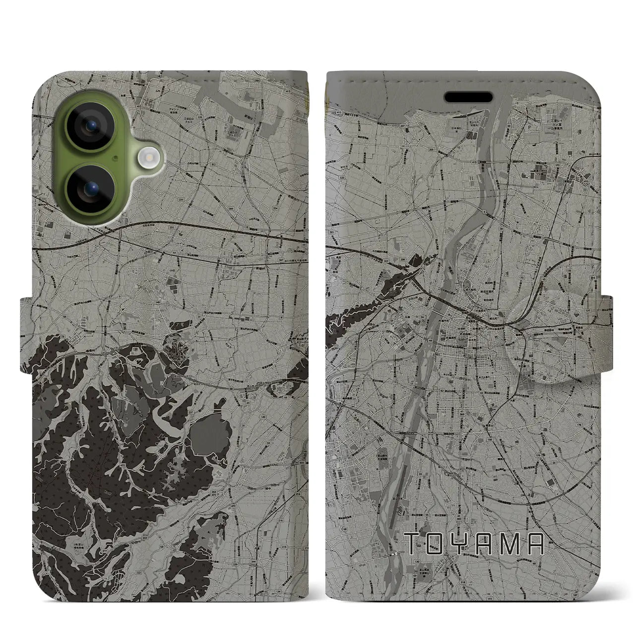 【富山(富山県)】地図柄iPhoneケース(手帳タイプ)