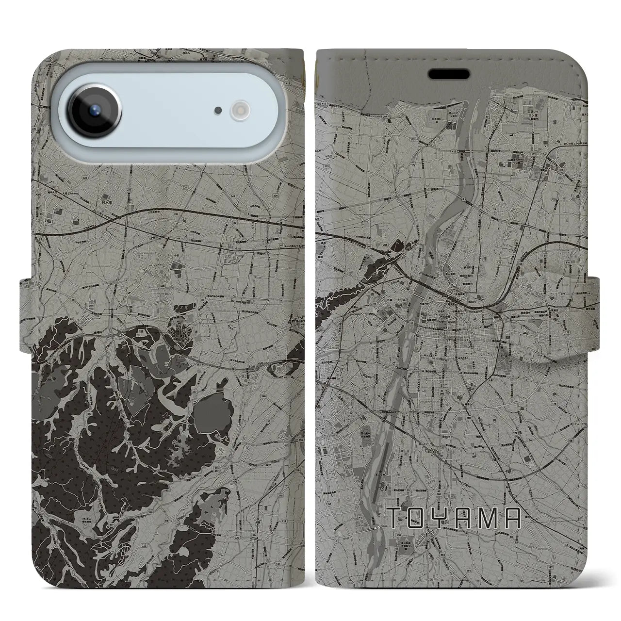 【富山(富山県)】地図柄iPhoneケース(手帳タイプ)