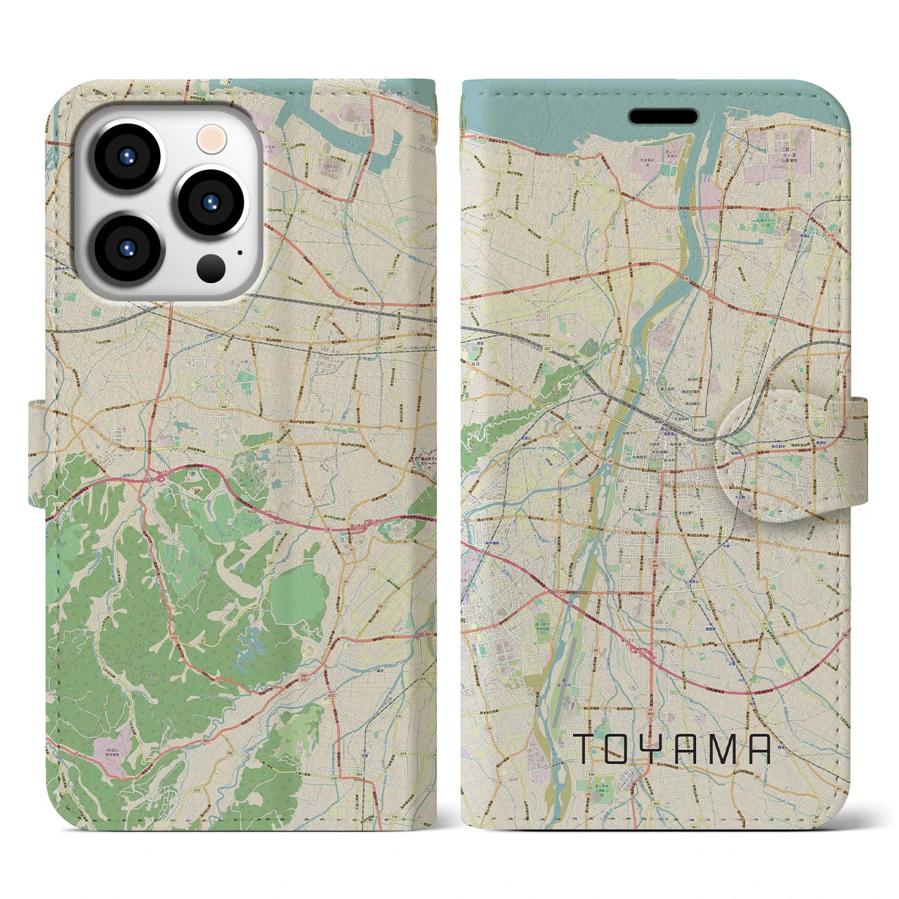 【富山(富山県)】地図柄iPhoneケース(手帳タイプ)