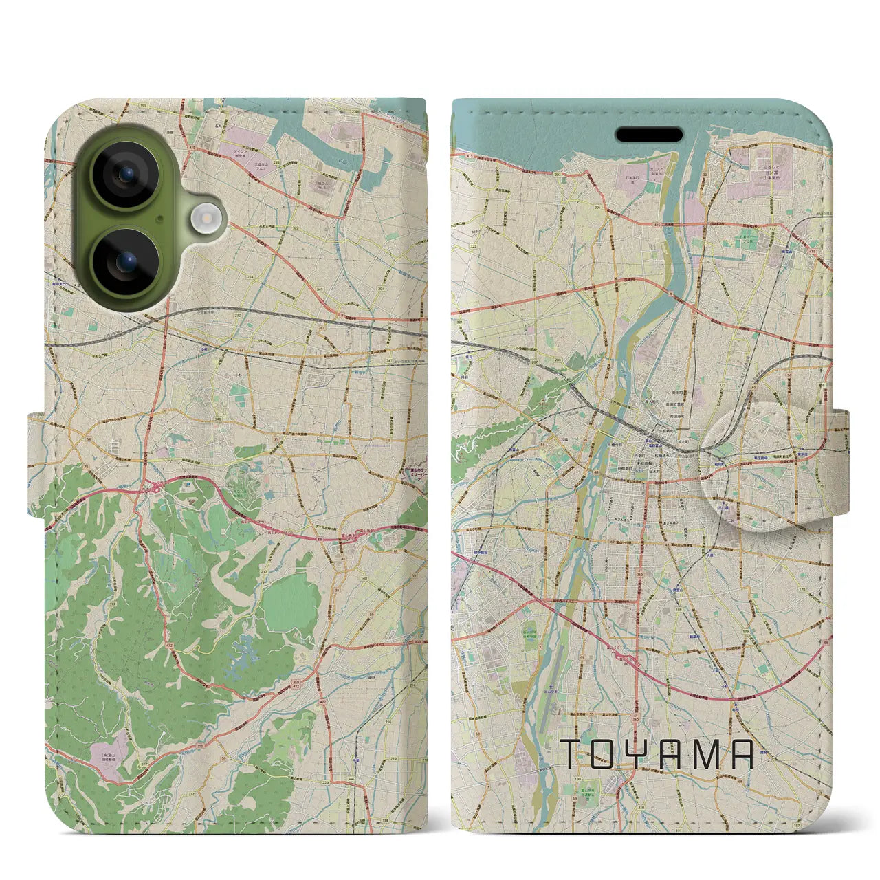 【富山(富山県)】地図柄iPhoneケース(手帳タイプ)