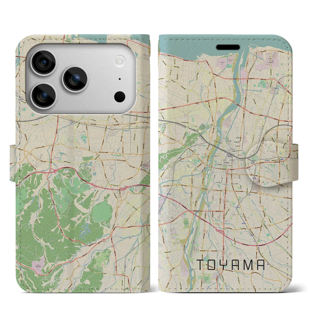 【富山(富山県)】地図柄iPhoneケース(手帳タイプ)