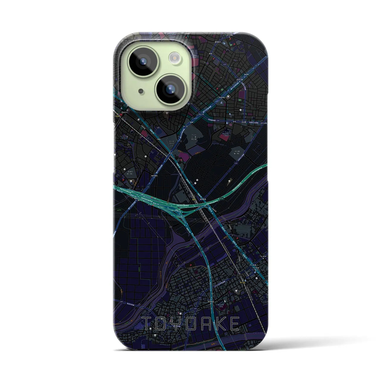 【豊明(愛知県)】地図柄iPhoneケース(バックカバータイプ)