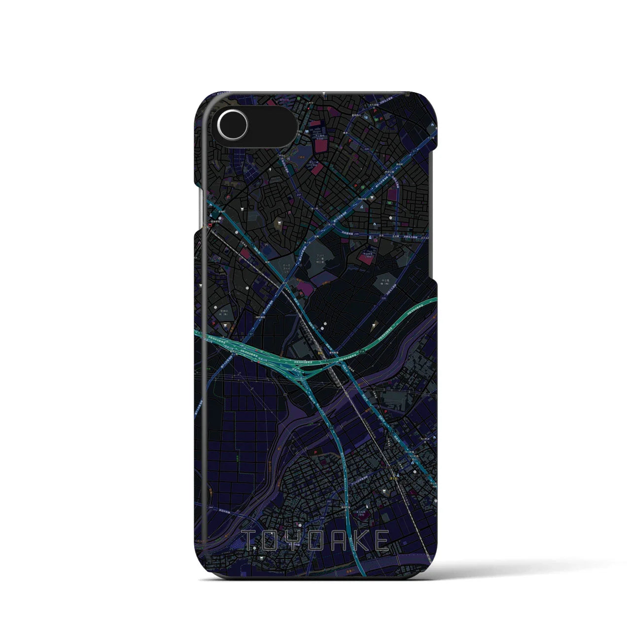 【豊明(愛知県)】地図柄iPhoneケース(バックカバータイプ)
