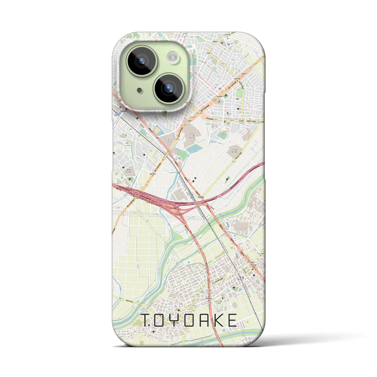 【豊明(愛知県)】地図柄iPhoneケース(バックカバータイプ)