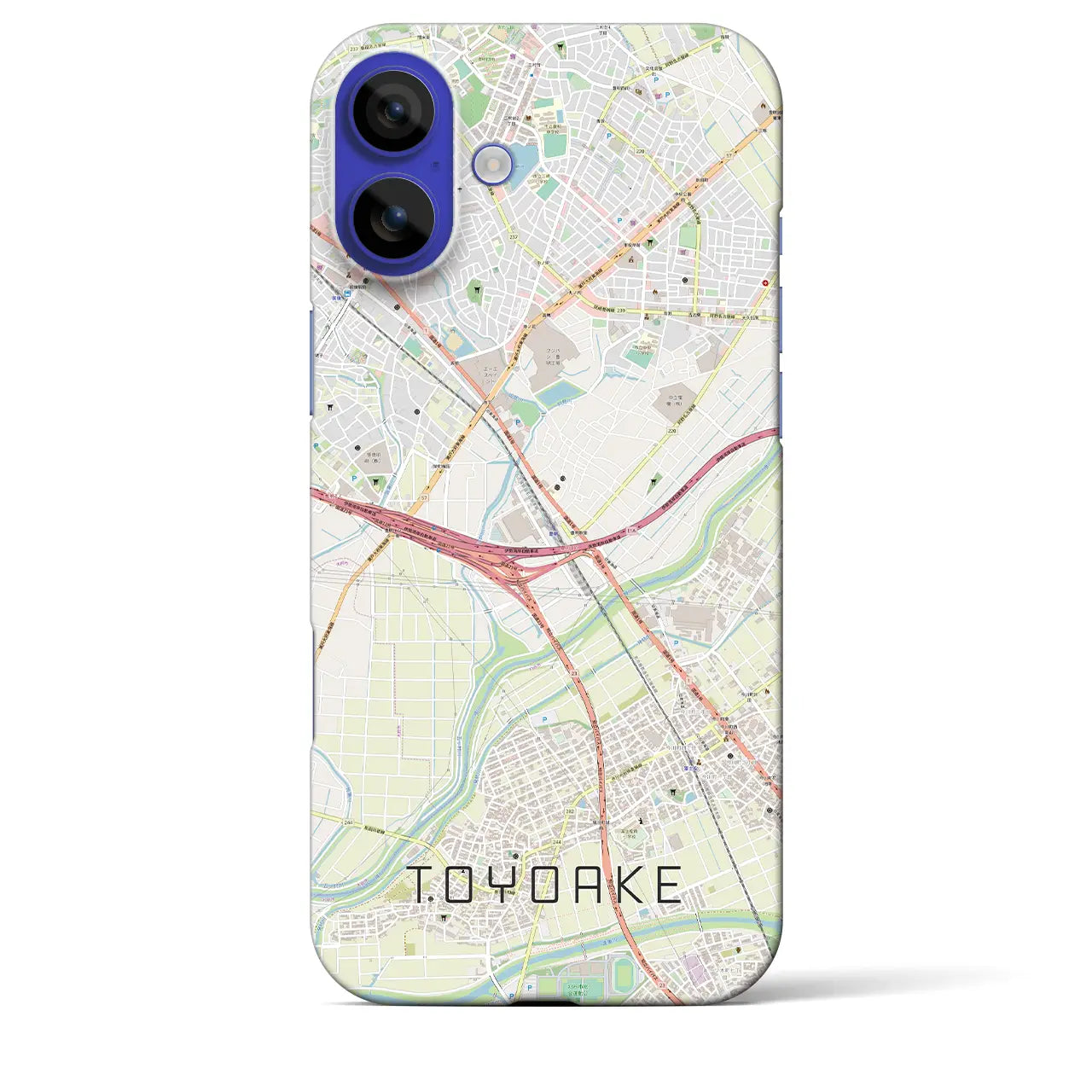 【豊明(愛知県)】地図柄iPhoneケース(バックカバータイプ)