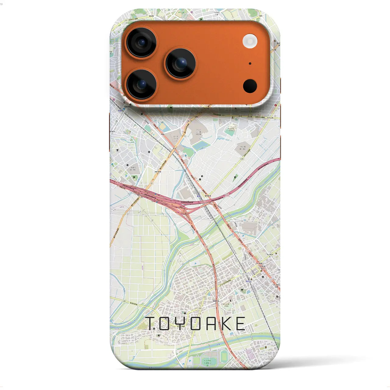 【豊明(愛知県)】地図柄iPhoneケース(バックカバータイプ)ナチュラル・iPhone 17 Pro Max 用