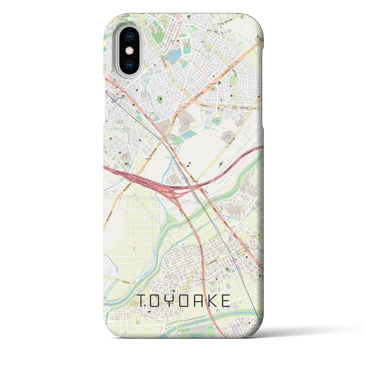 【豊明(愛知県)】地図柄iPhoneケース(バックカバータイプ)