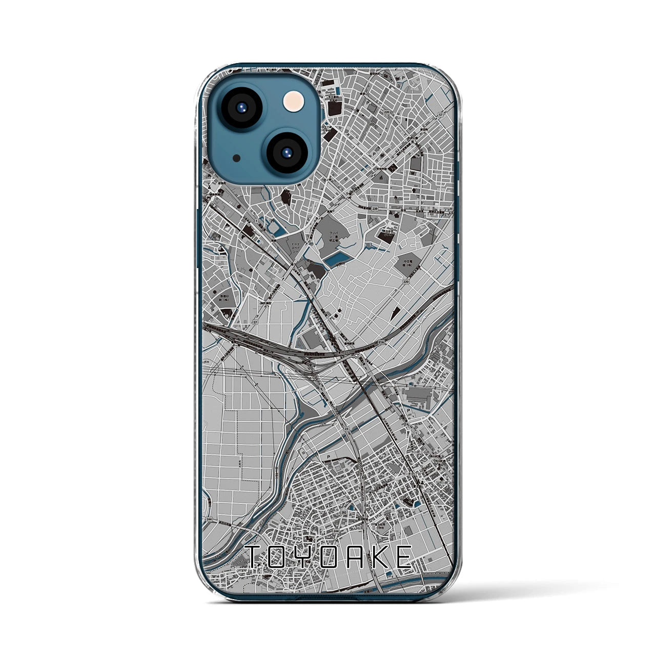 【豊明(愛知県)】地図柄iPhoneケース(クリアタイプ)